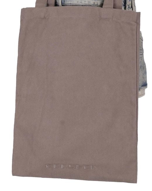 Rick Owens Gray Denim Shorts