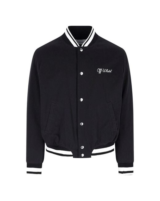 Off-White c/o Virgil Abloh Blue Bomber Jackets for men