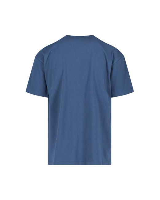 POLAR SKATE Blue 'dead Flowers' T-shirt for men