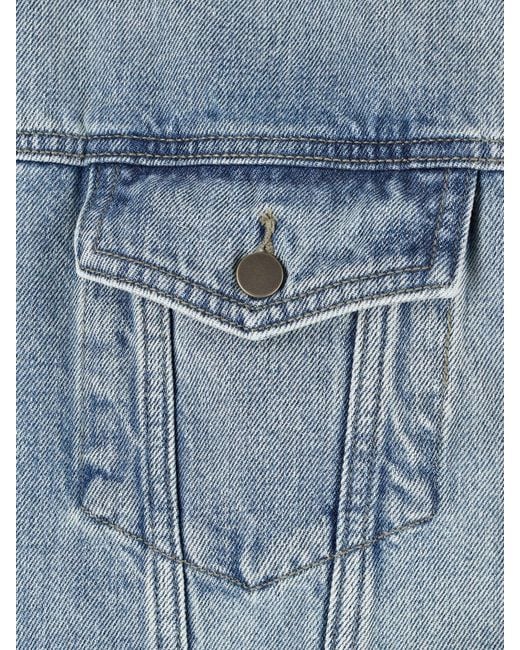 Fear Of God Blue Light Washed Cropped Denim Jacket With Classic Collar for men
