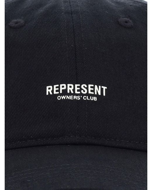 Represent Blue Cotton Baseball Cap for men