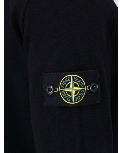 Stone Island Blue Virgin Wool Polo for men