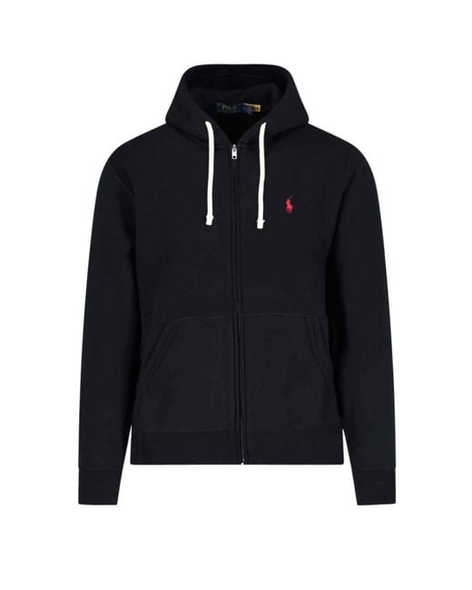 Felpa Zip Logo di Polo Ralph Lauren in Blue da Uomo