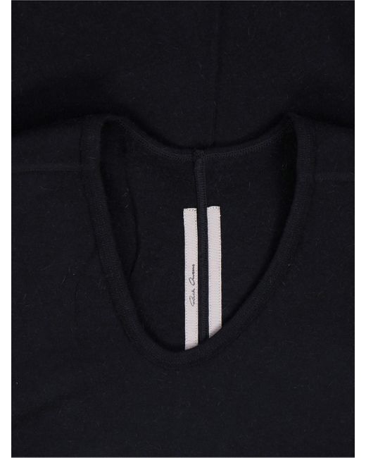 Rick Owens Black Asymmetric Draped T-Shirt