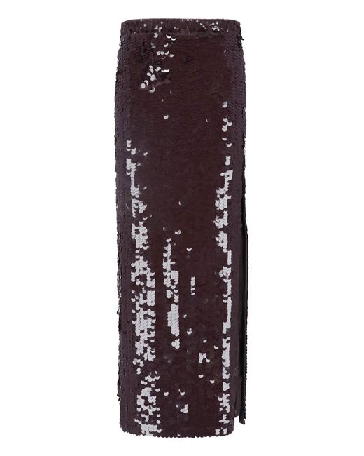 P.A.R.O.S.H. Purple Maxi Skirt With Sequins