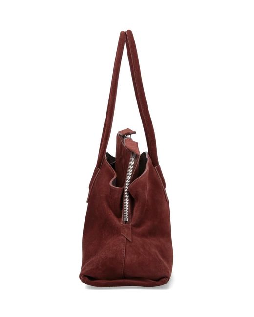 The Attico Red Medium Shoulder Bag "La Passeggiata"