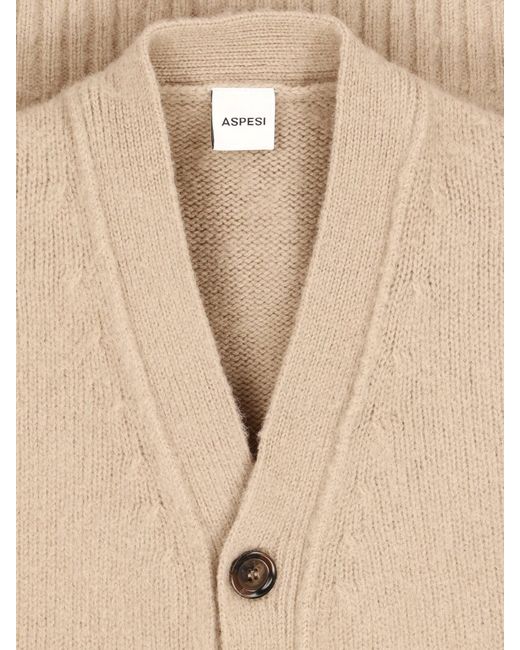 Aspesi Natural Wool Cardigan for men