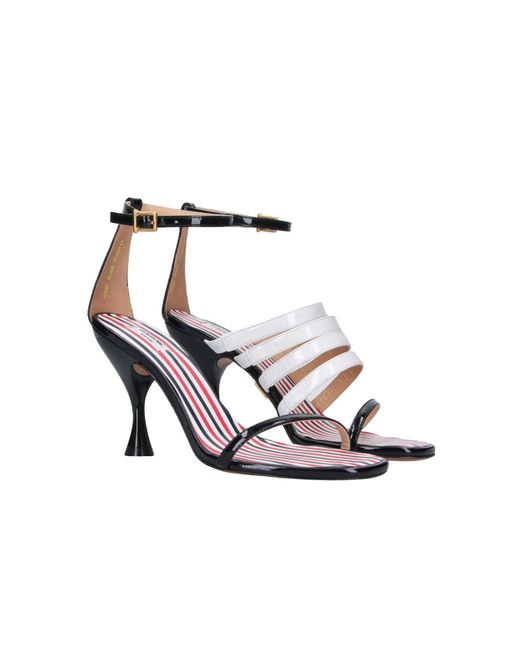 Thom Browne White 4 Bar Open-Toe Leather Pumps