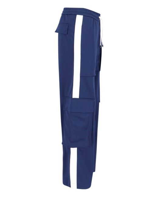 Loewe Blue Anagram Slip-pocket Wide-leg Mid-rise Woven Trousers