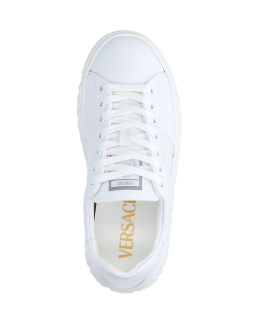 Sneakers Greca Con Paillettes di Versace in White