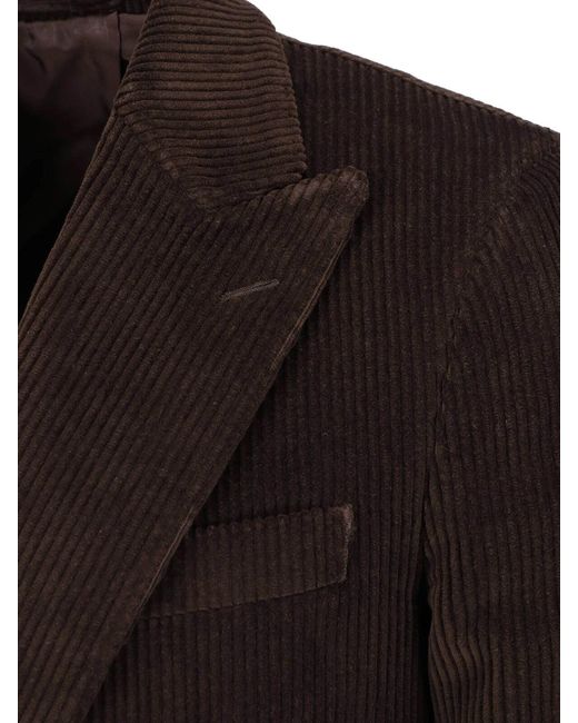 Lardini Black Double-Breasted Velvet Blazer for men