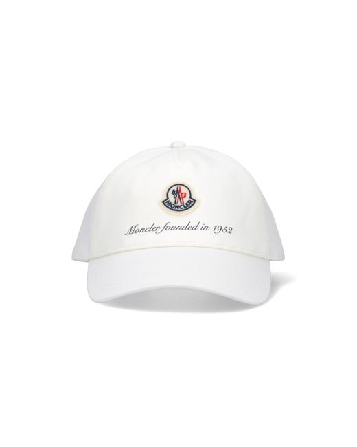 Cappello Baseball Logo di Moncler in White da Uomo