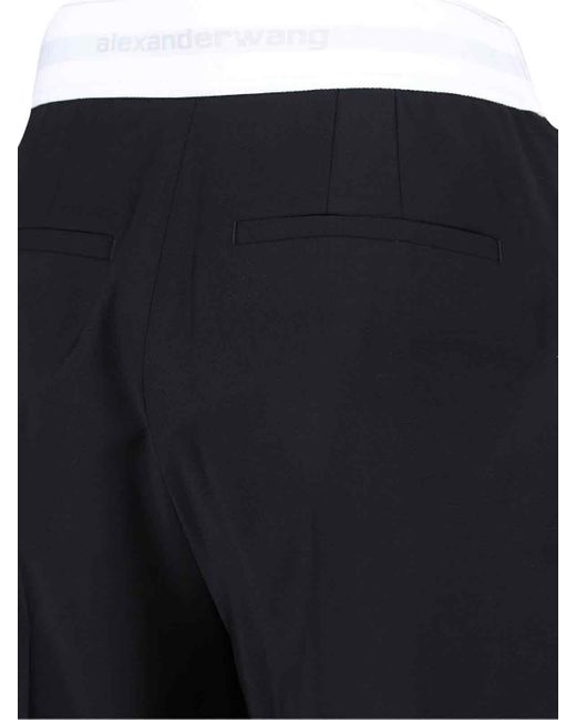 Alexander Wang Blue High-Waisted Trousers With Contrast Elastic Waistband