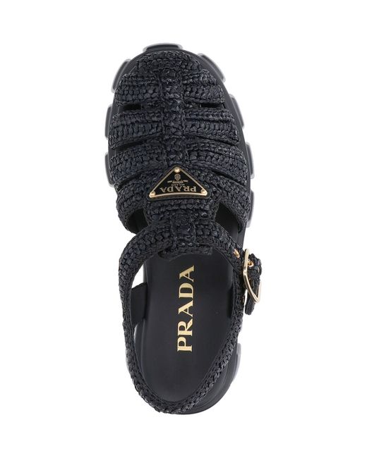 Prada Black "Monolith" Sandals