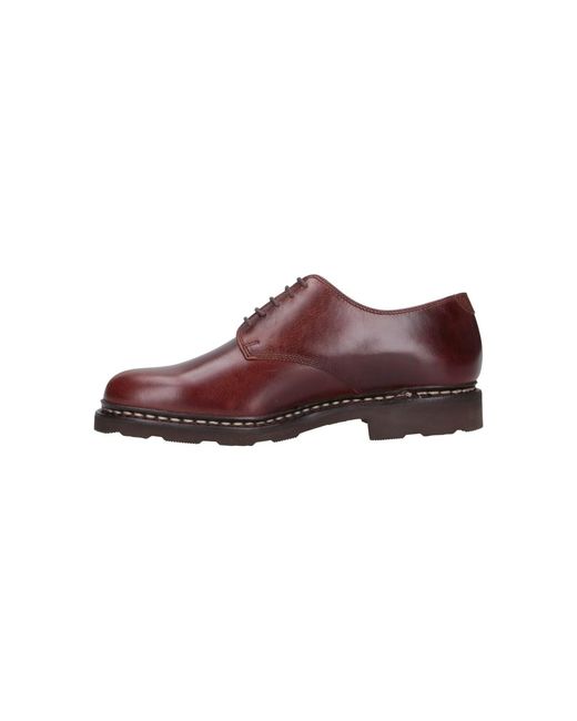 Paraboot Purple Leather Lace-Up Dress Shoes for men