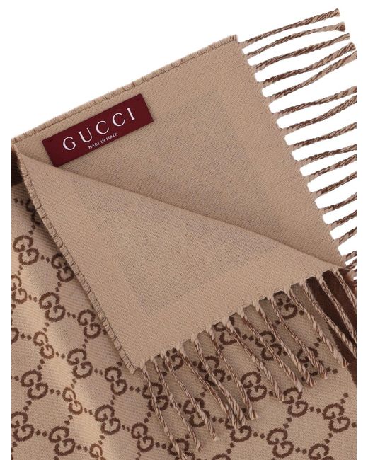 Gucci Brown Scarf "Gg Supreme"