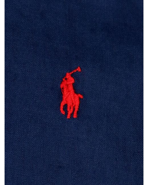 Polo Ralph Lauren Blue Logo Embroidery Shirt for men