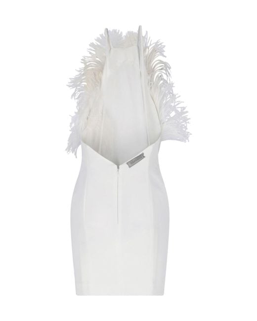 The Attico White Mini Feather Dress