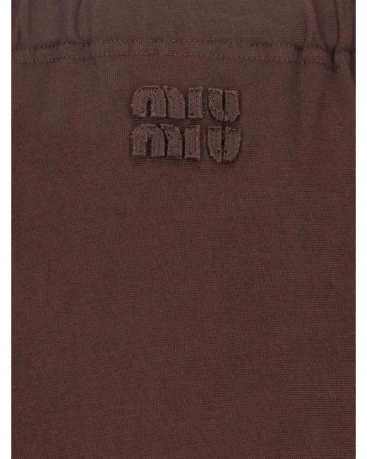 Miu Miu Brown Fabric Stitch Knit Pants
