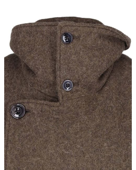 Lemaire Brown Belted Wool-Blend Wrap Coat