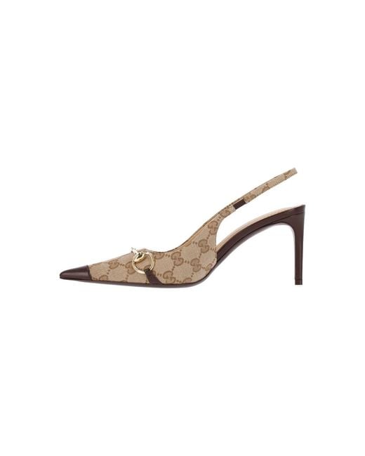 Gucci Metallic Slingback Pumps