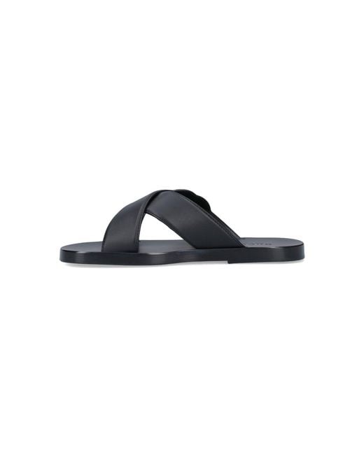 Gucci Black Interlocking G Slide Sandal for men