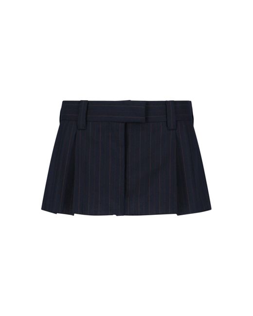 Miu Miu Blue Pinstripe Mini Skirt