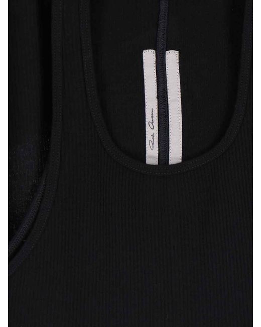 Rick Owens Black Ribbed Tank Top for men