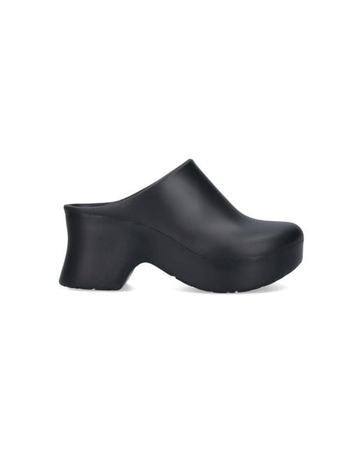 Loewe Black Terra Curved-heel Leather Heeled Mules