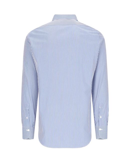 Finamore 1925 Blue Shirt "Milano-Zante" for men