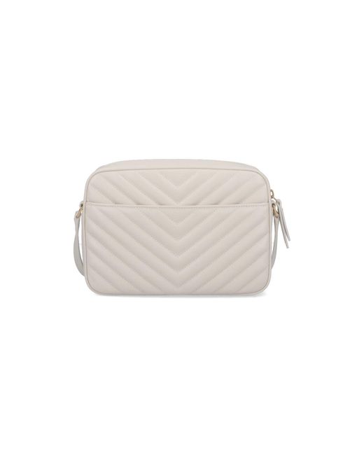 Saint Laurent White "Camera Lou" Crossbody Bag