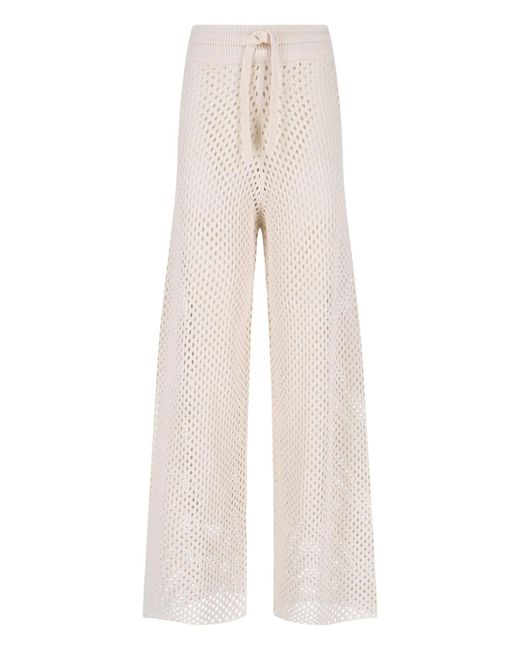 Golden Goose Deluxe Brand White Straight-Leg Trousers With Tailored Fit And