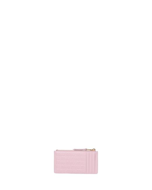 Miu Miu Logo Wallet in Pink | Lyst