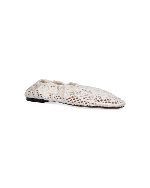 Odissi White Ballet Flats "Iris"