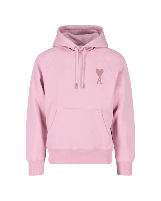 AMI Pink ' De Coeur' Sweatshirt for men