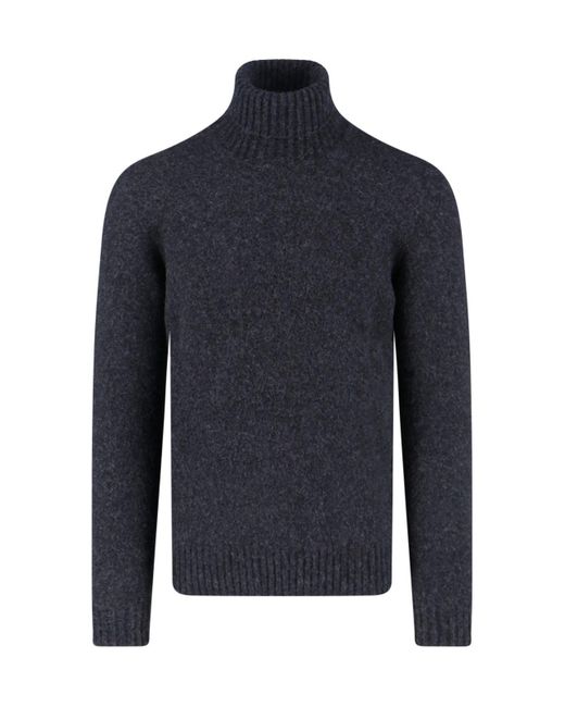 Drumohr Blue High Neck Sweater for men