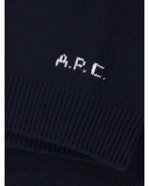 A.P.C. Blue A. P.C. 100% Wool Crewneck Sweater for men