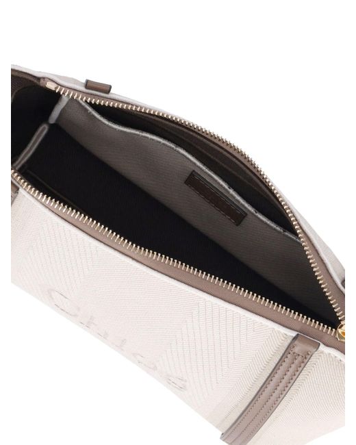 Chloé White Calf Leather & Cotton Mini Shoulder Bag