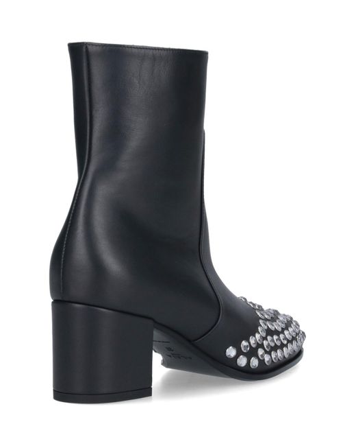 Alaïa Black 60 Embellished Leather Ankle Boots