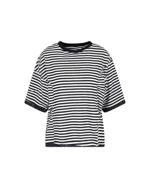 Undercover Black Horizontal Striped Boxy T-Shirt