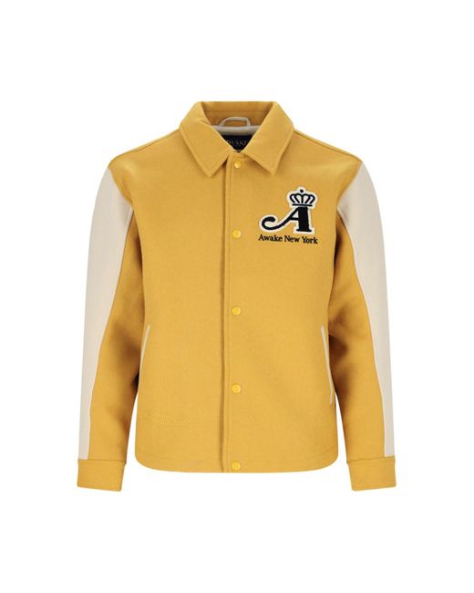 AWAKE NY Yellow 'varsity' Jacket for men