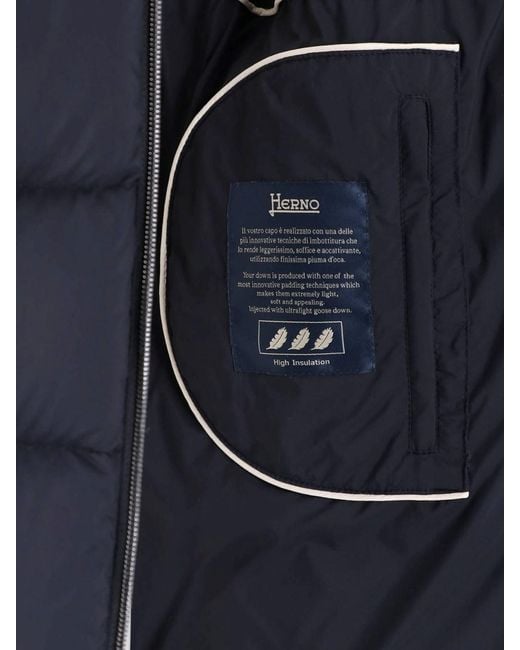 Herno Blue Il Bomber Technical Down Jacket for men