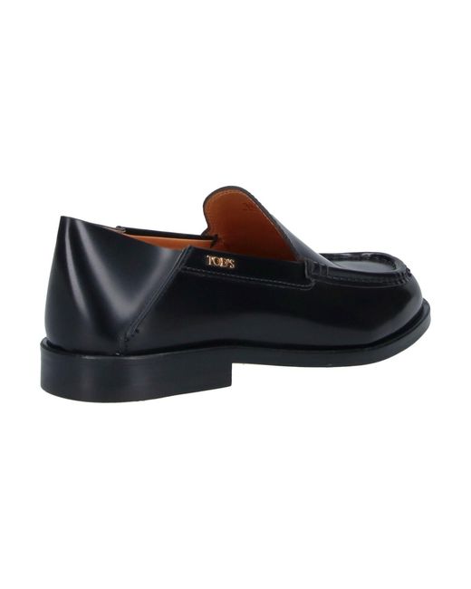 Tod's Black Calf Leather Flap Ballet Flats
