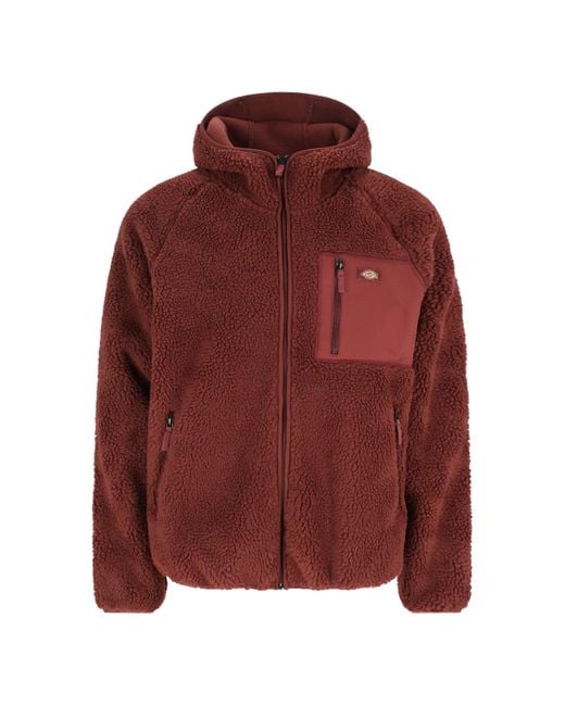 Dickies Red 'Central High' Zip Sweatshirt for men