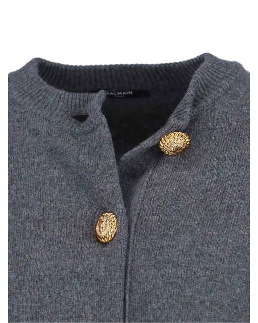Balmain Blue Cashmere & Virgin Wool Sweater