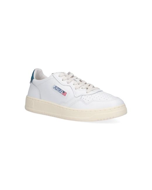 Autry White Low-Top Leather Sneakers With Perforated Detailing for men