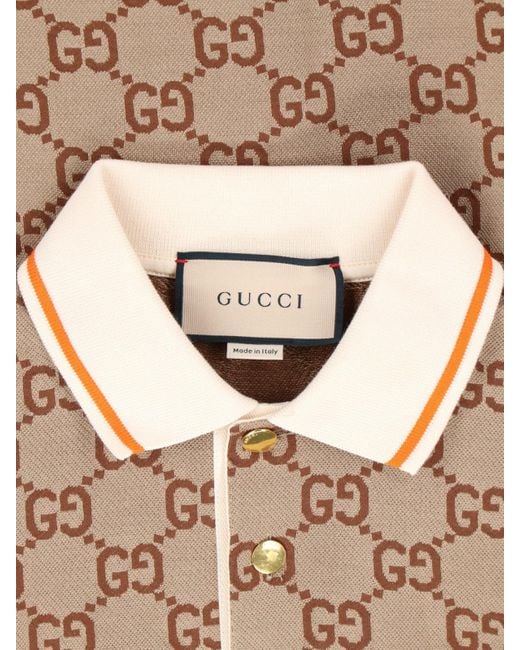 Gucci Natural Polo Shirt "Gg" for men