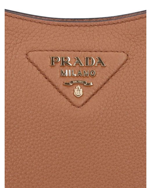 Prada Brown Logo Mini Shoulder Bag