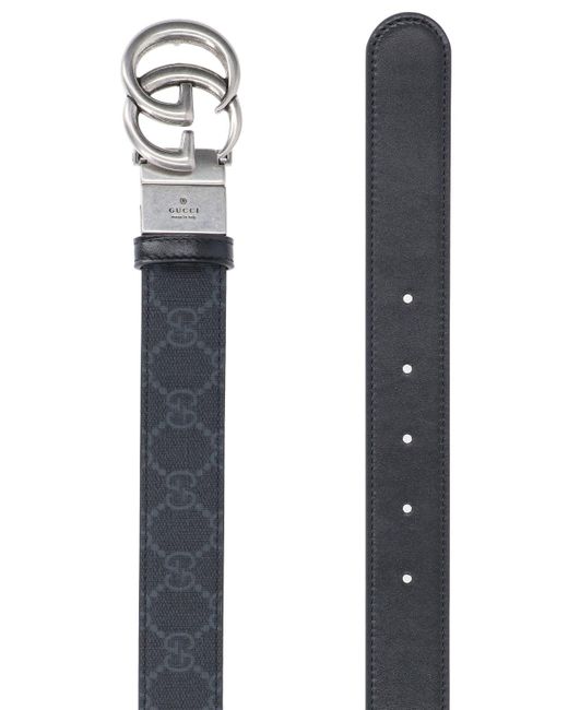 Cintura Reversibile "Gg Marmont" di Gucci in Black da Uomo