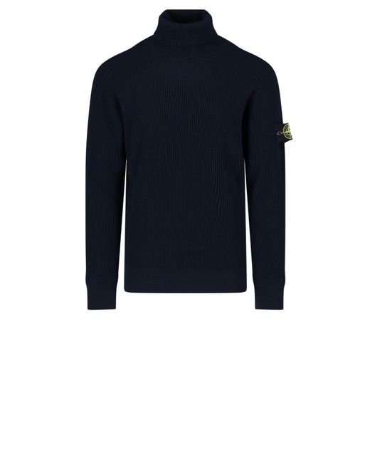 Maglione Collo Alto da Uomo di Stone Island in Blu | Lyst